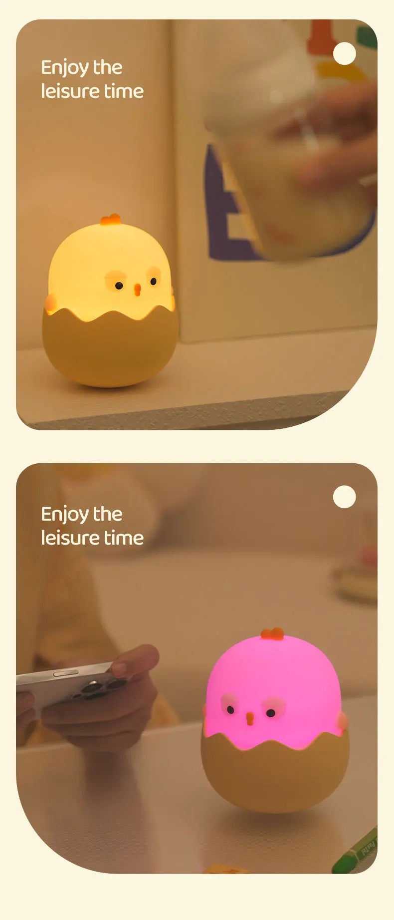 Skorter | Chicken Eggshell Night Light - USB Rechargeable Animal Lamp