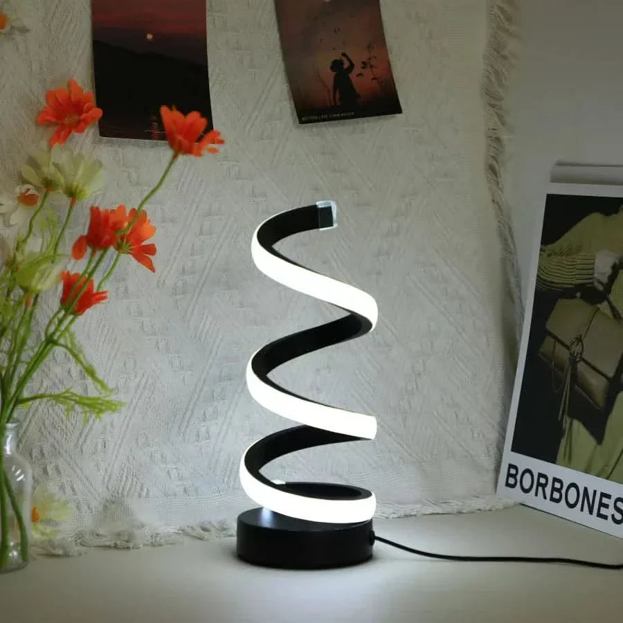 Skorter | Spiral LED Table Lamp – Modern Adjustable Light