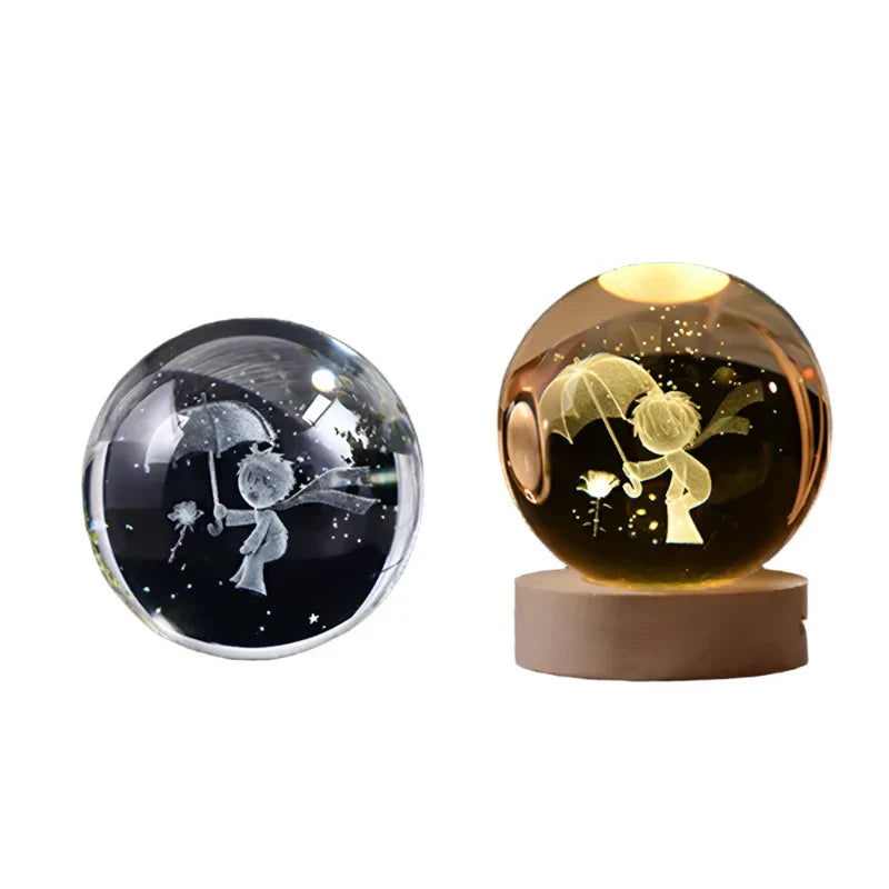Skorter | LumiCrystal - 3D LED Night Lamp with Star Gallery and Wooden Base