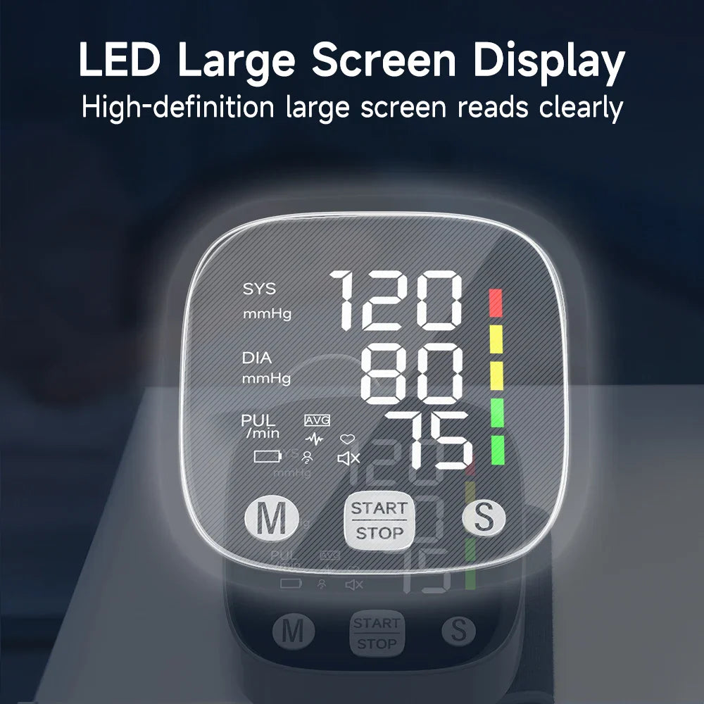 Skorter | Rechargeable LED Wrist Blood Pressure Monitor with Voice Function – HeartGuard