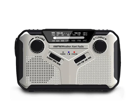 Skorter | Emergency Radio with Crank & Solar – Portable Dynamo Radio with Power Bank & LED Flashlight