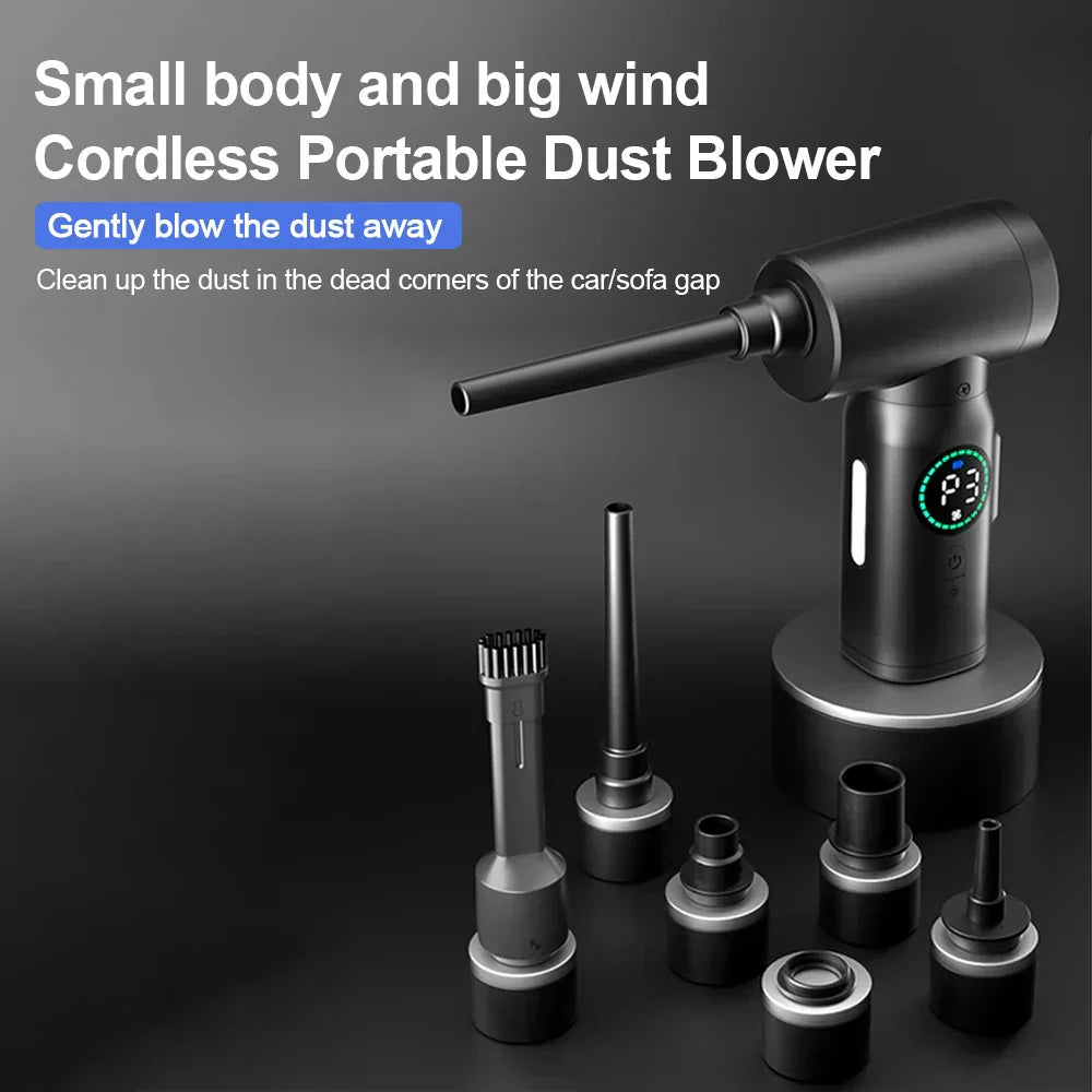Skorter | 2-in-1 Portable Vacuum Cleaner & Blower | 7500mAh Battery, LED Light & Versatile for Home, Car & Office Cleaning