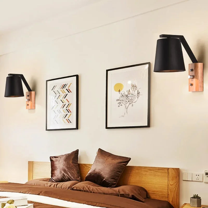 Skorter | HoutLys - LED Wall Lamp with Switch Nightstand Lamp Living Room Decoration
