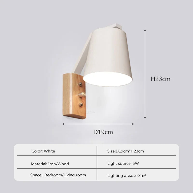 Skorter | HoutLys - LED Wall Lamp with Switch Nightstand Lamp Living Room Decoration