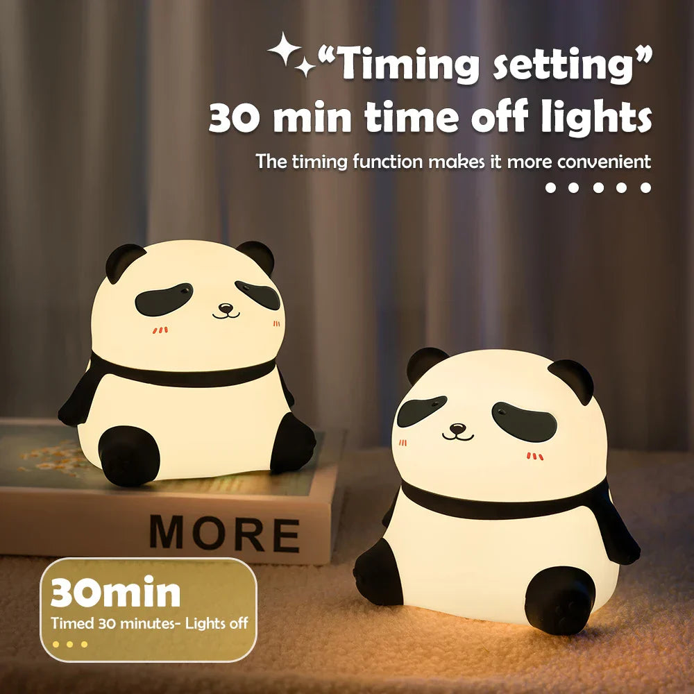 Skorter | Panda Children's Room Night Light - Dimmable Touch Lamp with Timer