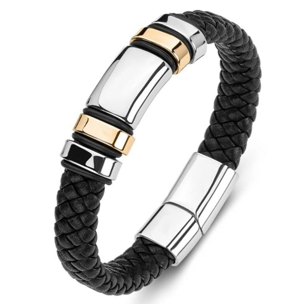 Skorter | Leather Braided Bracelet With Charms