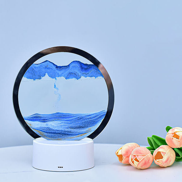 Skorter | Creative Round Hourglass Quicksand 3D LED Night Light Table Lamp