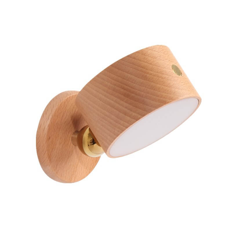 Skorter | Minimalistic Wood USB rechargeable Touch Magnet LED Night Wall Scone Lamp Light