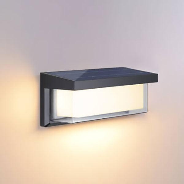 Skorter | Modern Minimalist Solar Rectangle PC LED Outdoor Wall Light Lamp For Outdoor Patio