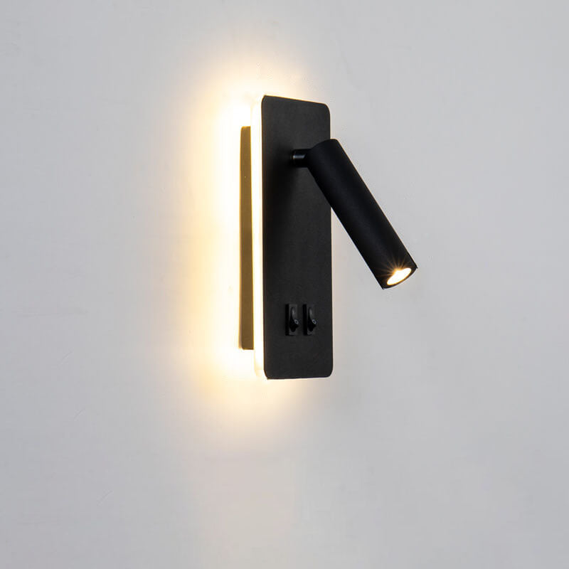 Skorter | Minimalistic rectangular spotlight swivel LED reading wall lamp