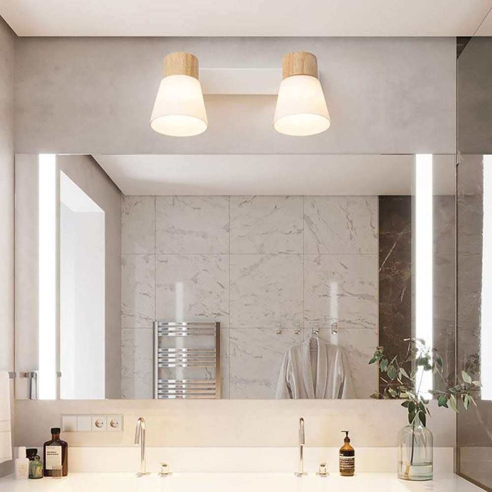 Skorter | Ozawa Nordic LED Wall Lamp Wood/Glass Living Room/Dining Room White