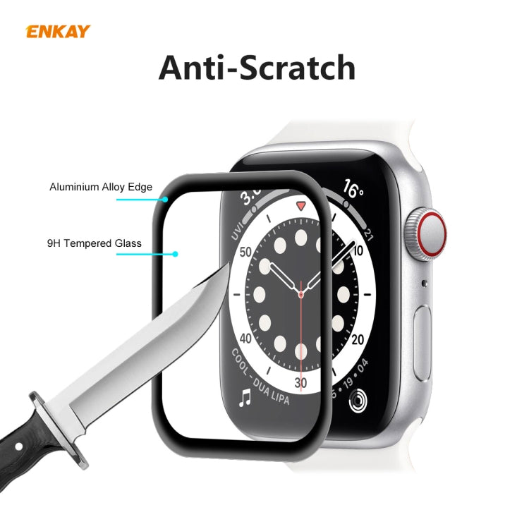 Skorter | For Apple Watch 6/5/4/SE 40mm 5PCS ENKAY Hat-Prince 0.2mm 9H surface hardness 3D explosion-proof aluminum alloy edge full-screen tempered glass screen protector