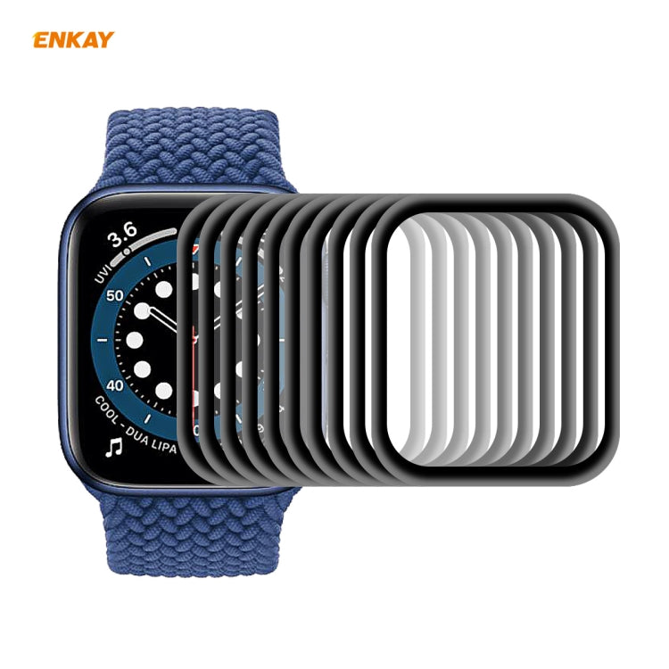Skorter | For Apple Watch 6/5/4/SE 44mm 10 pieces ENKAY Hat-Prince 0.2 mm 9H surface hardness 3D explosion-proof aluminum alloy border full-screen tempered glass protective film