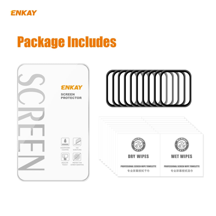 Skorter | 10 PCS For Apple Watch Series 6/5/4/SE 44mm ENKAY Hat-Prince 3D Full-Screen PET Curved Hot Bending HD Screen Protector (Black)