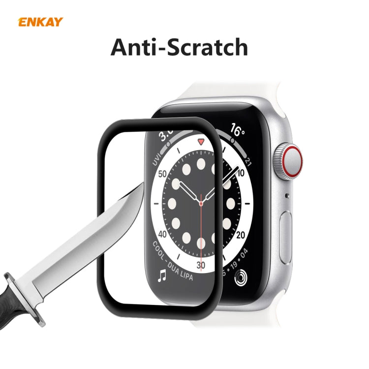 Skorter | 10 PCS For Apple Watch Series 6/5/4/SE 40mm ENKAY Hat-Prince 3D Full-Screen PET Curved Hot Bending HD Screen Protector (Black)