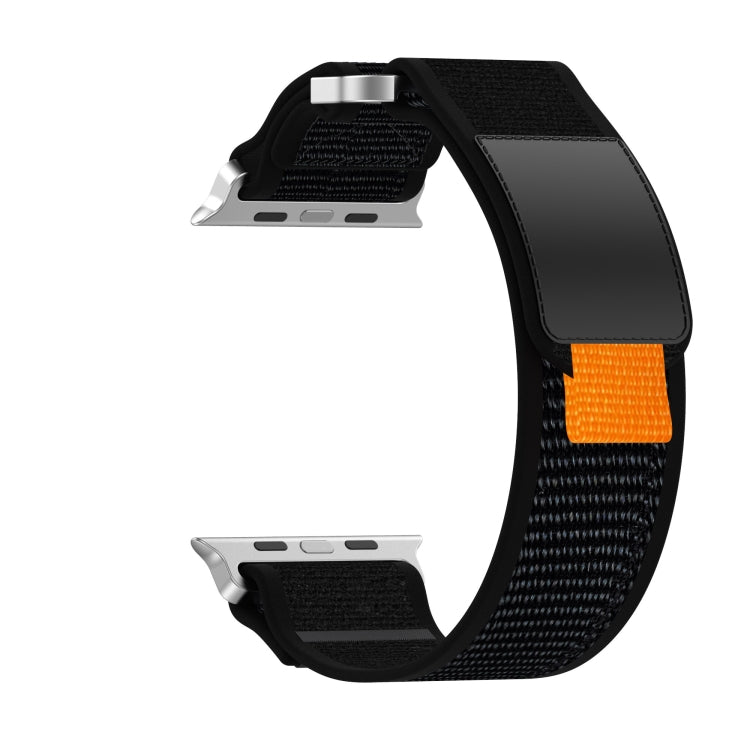 Skorter | For Apple Watch SE 2023 44mm Double Hook and Loop Quick Nylon Watch Strap (Black)