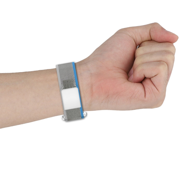 Skorter | For Apple Watch SE 2023 44mm Double Hook and Loop Fast Nylon Band (Black+Gray)