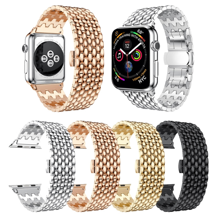 Skorter | Dragon Grain rostfritt stålarmband för Apple Watch Series 3 & 2 & 1 38mm (svart)