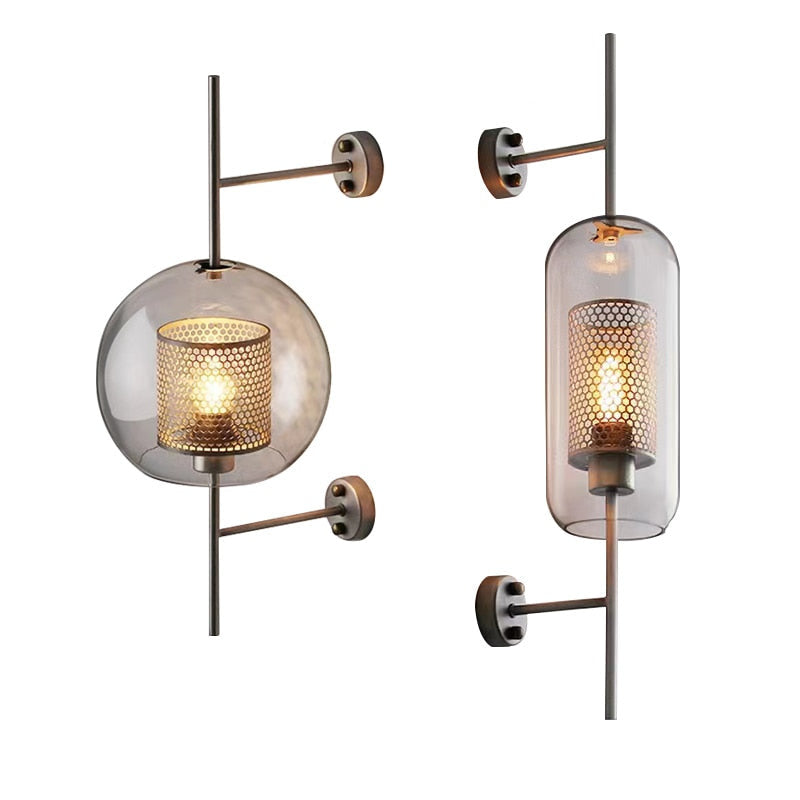 Thatcher - Modern Honeycomb Brass & Glass Wall Sconce