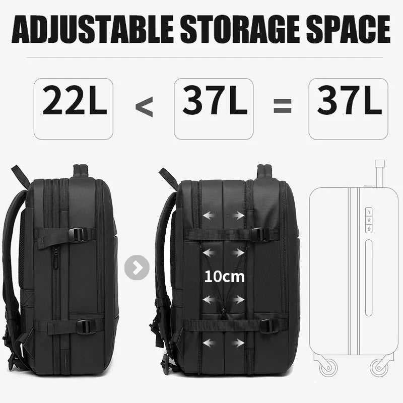 Skorter | Men's Waterproof Large Capacity Hiking Travel Expandable Laptop Backpack