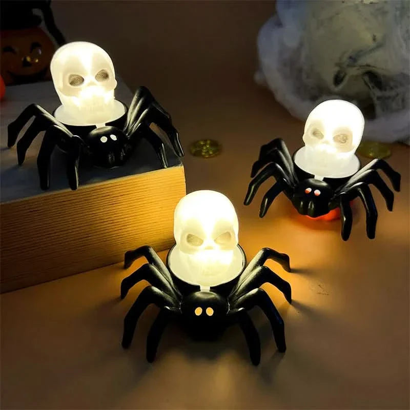 Skorter | Halloween LED Skull & Spider Lamp – Spooky Home Decor