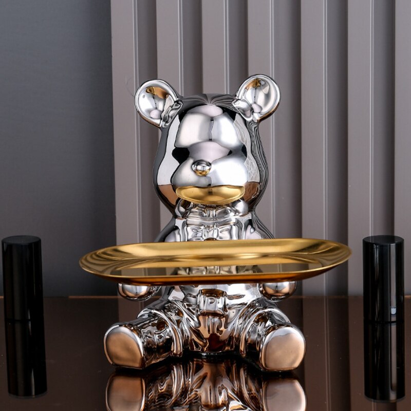Skorter | Multifunctional Electroplated Bear Doll Shelf Piggy Bank