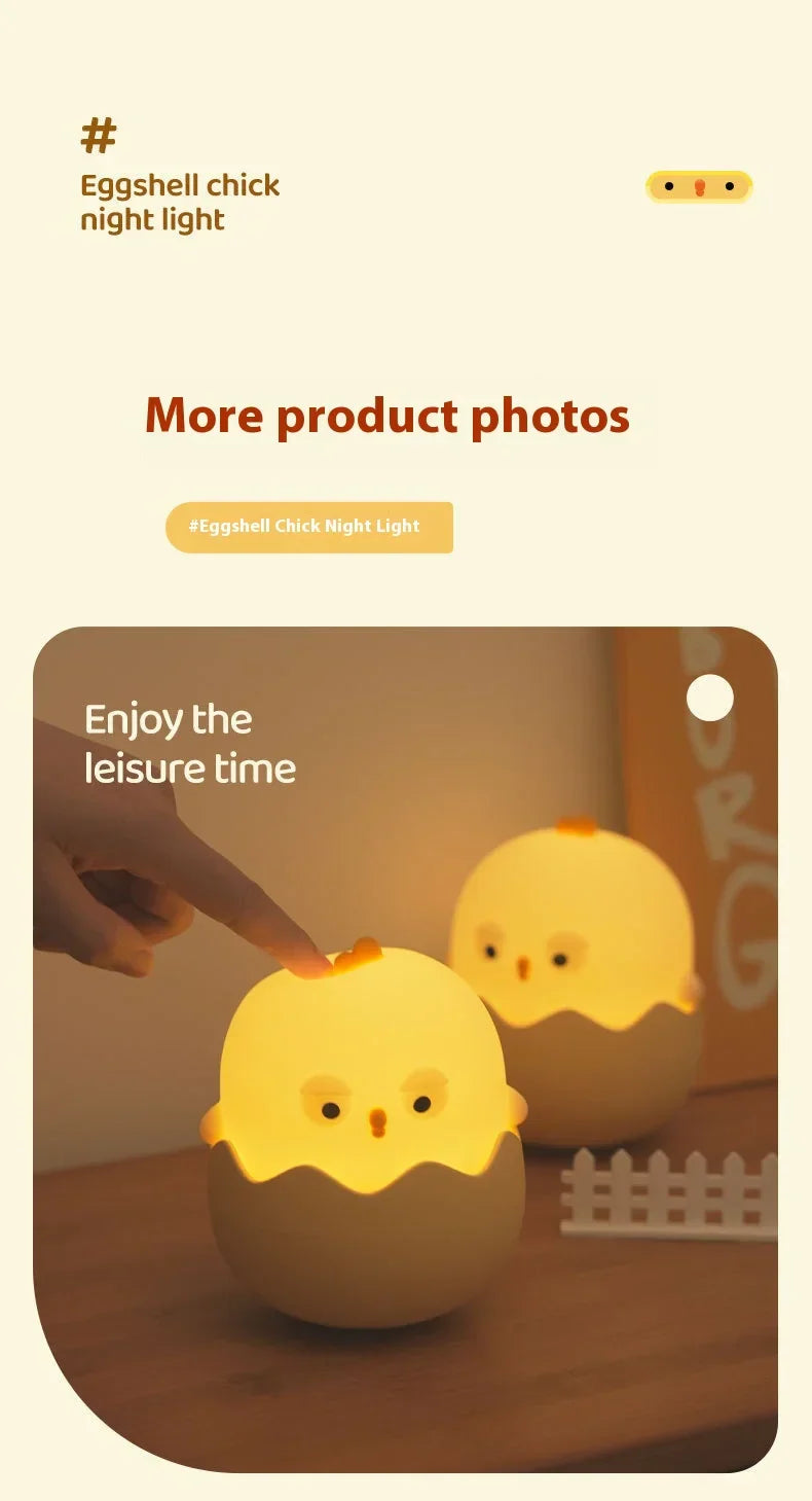 Skorter | Chicken Eggshell Night Light - USB Rechargeable Animal Lamp