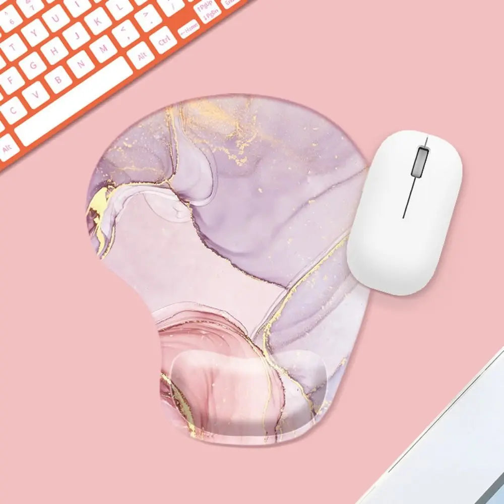 Skorter | Ergonomic Marbled Texture Mouse Pad - Non-Slip Wrist Rest - Comfortable Gaming Mat