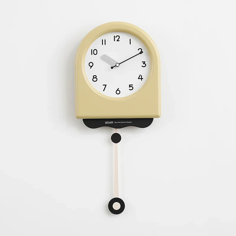 Skorter | Cream Pendulum - Korean Style Wall Clock with Modern Design