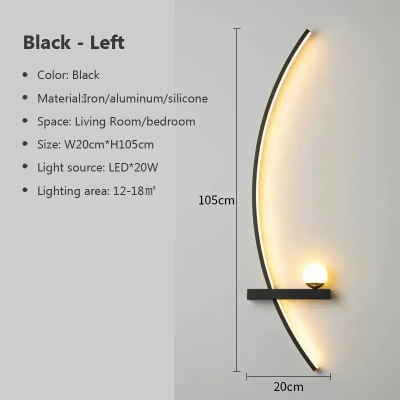 Skorter | Contemporary Edge Wall Lamp – Black & Gold Indoor/Outdoor Lighting for Modern Spaces