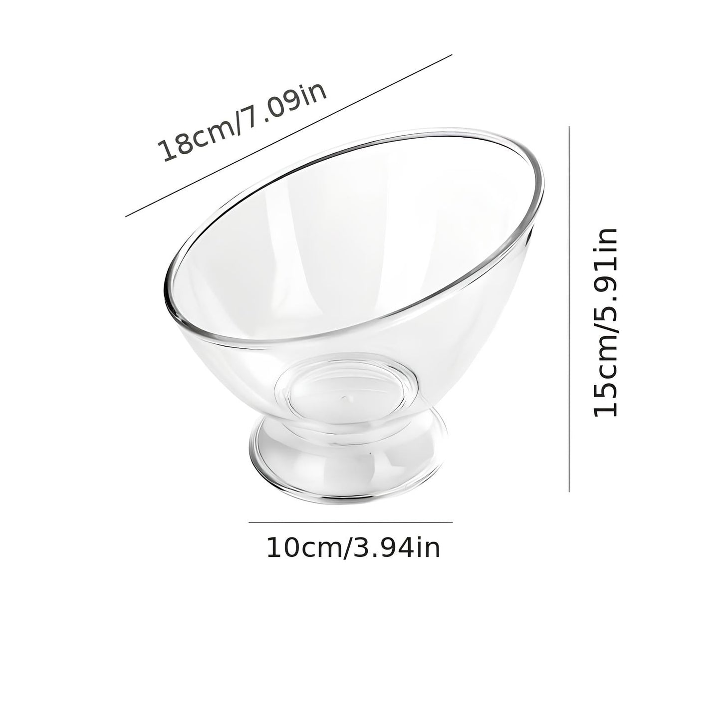 Skorter slanted in transparent plastic
