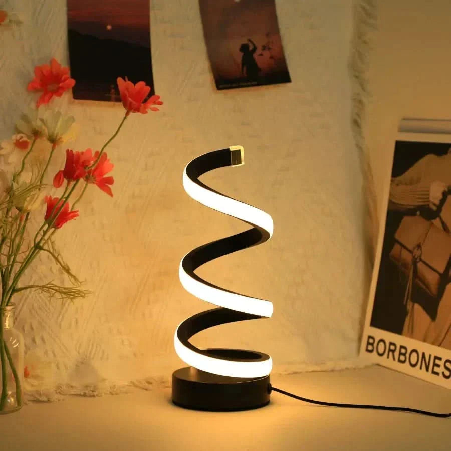 Skorter | Spiral LED Table Lamp – Modern Adjustable Light