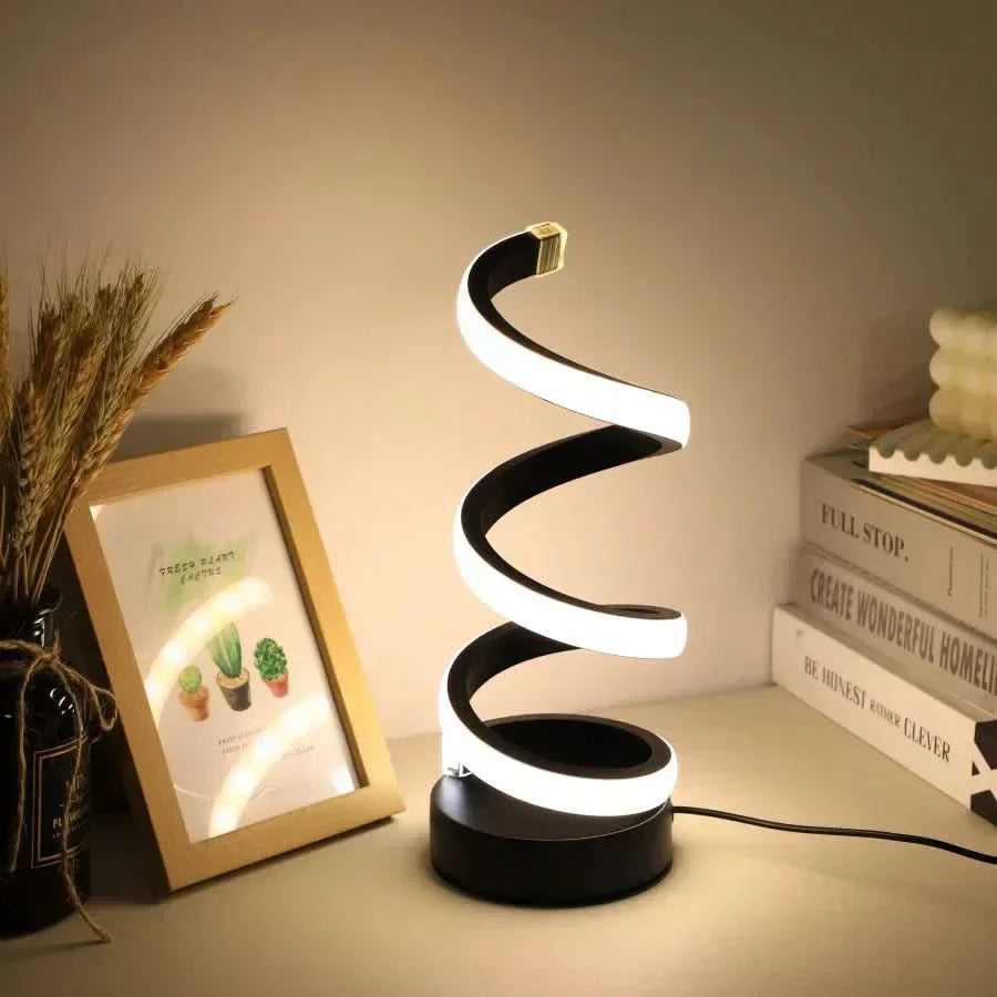 Skorter | Spiral LED Table Lamp – Modern Adjustable Light