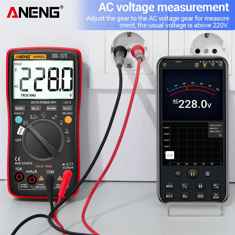 Skorter | Bluetooth Digital Multimeter with True RMS - AN9002