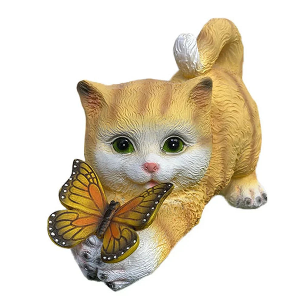Skorter | Butterfly Catcher Cat Resin Decorative Lamp
