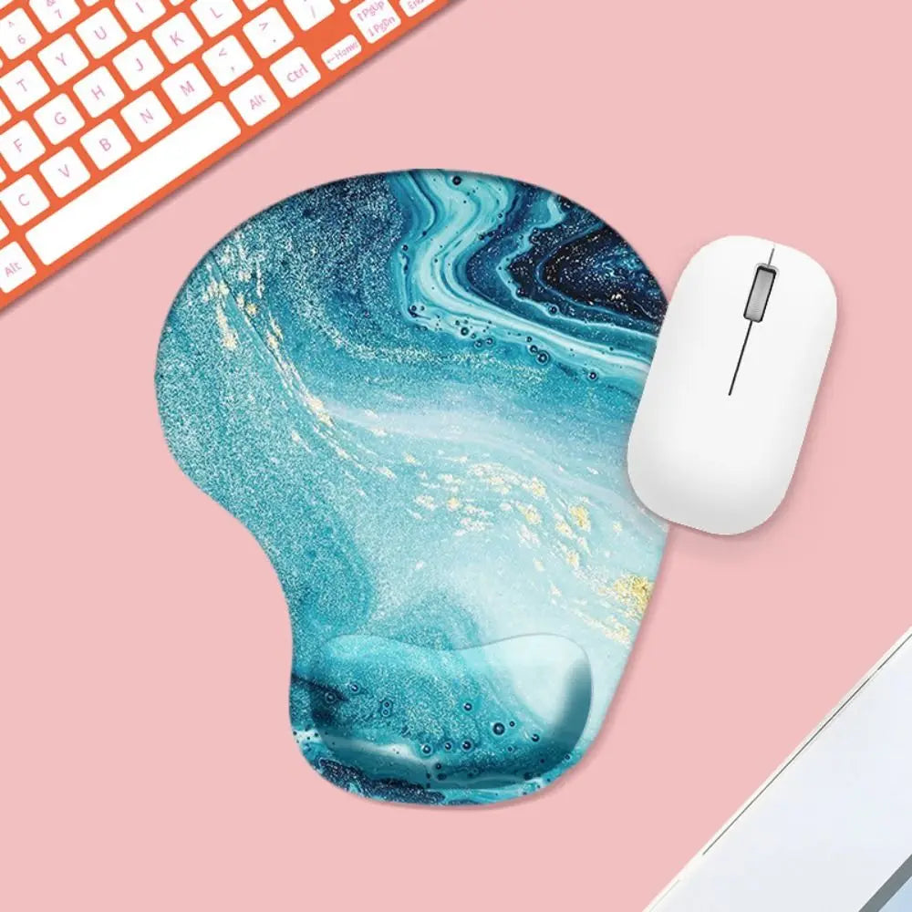 Skorter | Ergonomic Marbled Texture Mouse Pad - Non-Slip Wrist Rest - Comfortable Gaming Mat