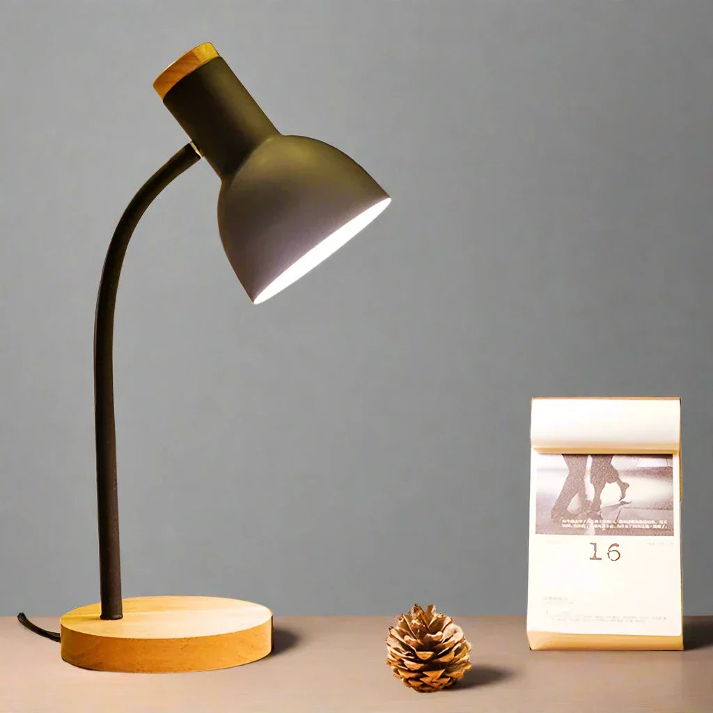 Skorter | Autumn and Winter Lighting | Nordic Creative Wood Art Iron LED Desk Lamp - Moxie