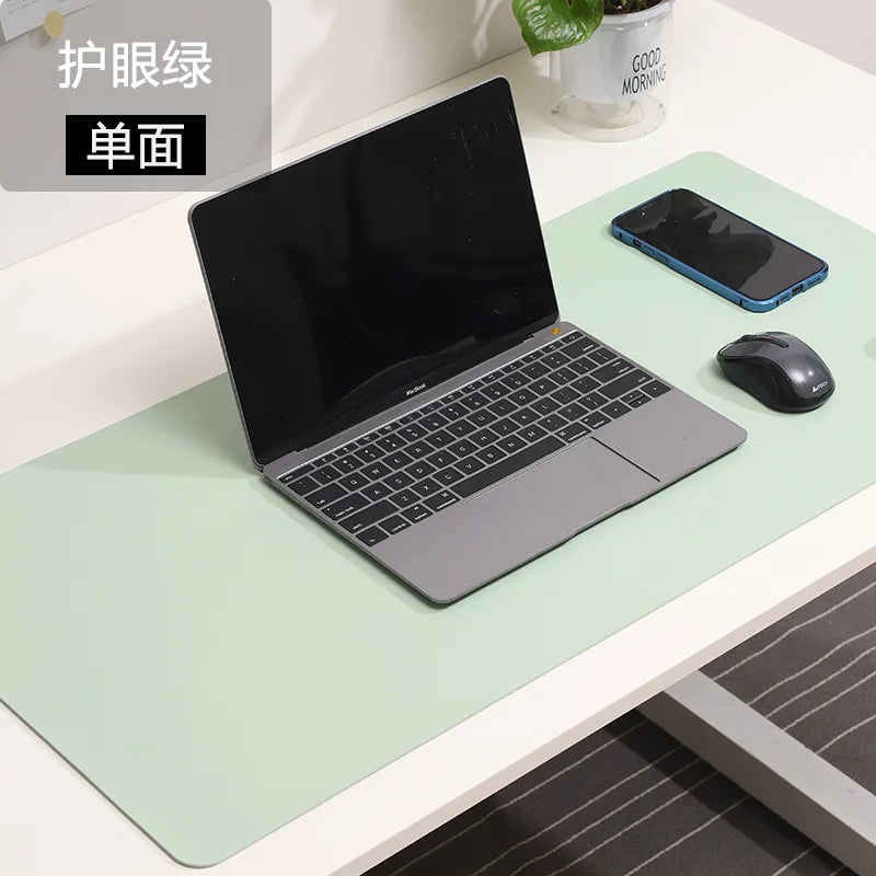 Skorter | Large White Waterproof PU Leather Mouse Pad - Non-Slip Gaming Desk Mat