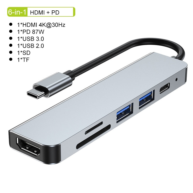 Skorter | Thunderbolt 3 USB-C Hub with HDMI, PD, SD/TF for MacBook Air M1 and iPad Pro