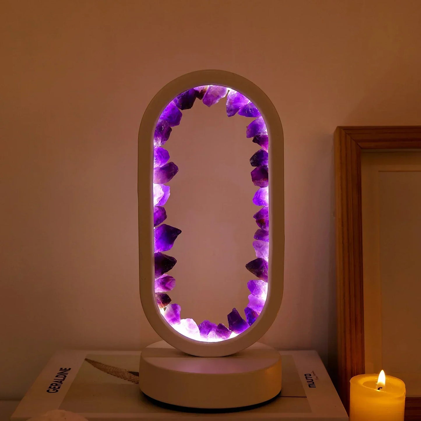 Skorter | AuraStone | Natural Calming Amethyst Serenity Lamp