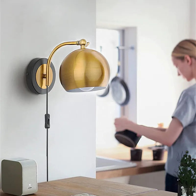 Skorter | AntiqueAura – Classic Vintage Wall Lamp with Plug for Elegant Spaces