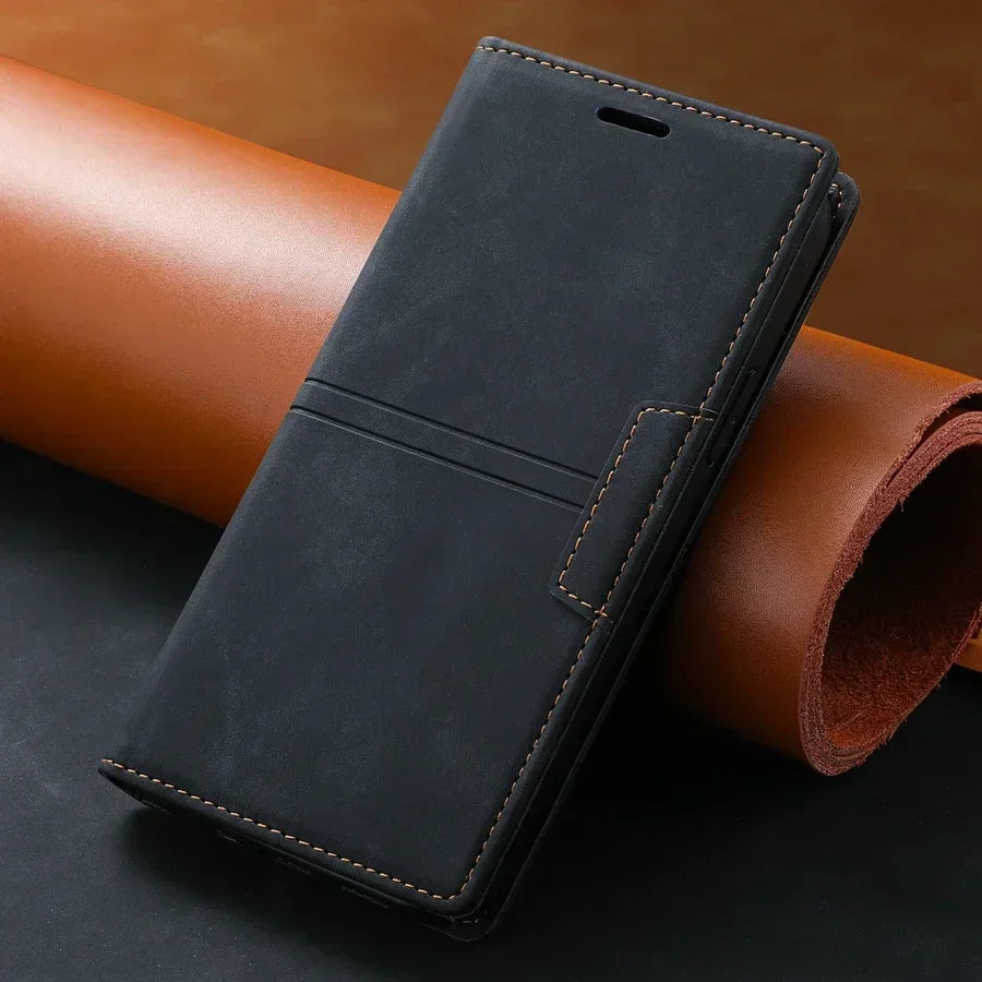 Skorter | Leather Wallet Cover Flip Case - Google Pixel