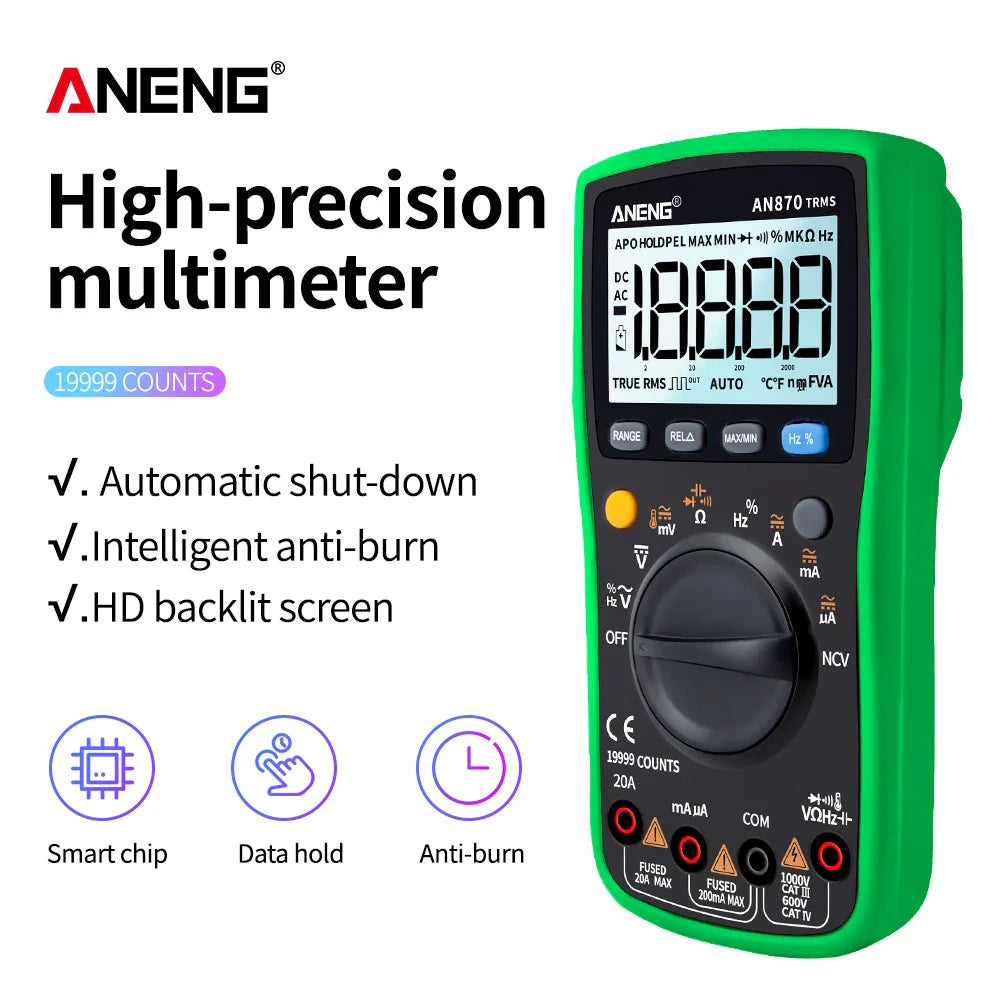 Skorter | AN870 Digital Multimeter - True RMS, Transistor Tester