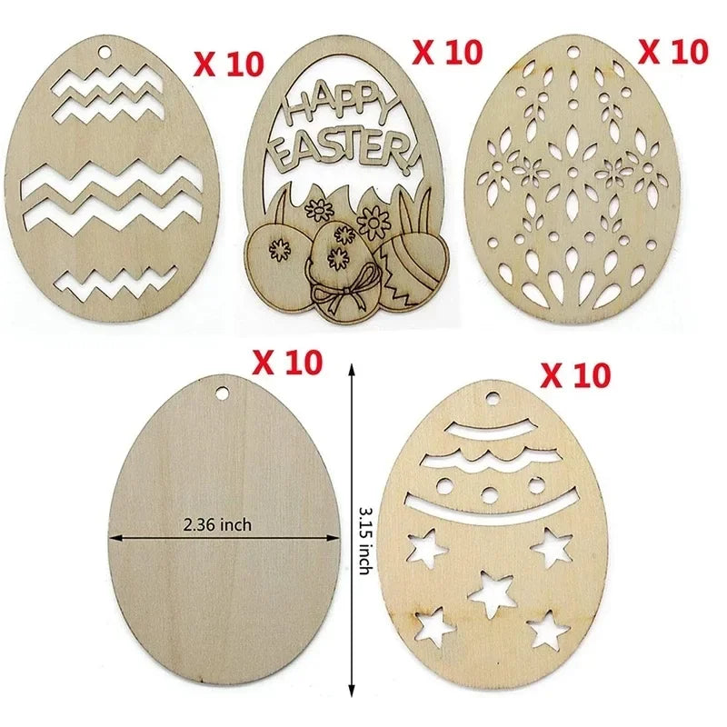 Skorter | 10 pieces DIY Easter egg wood slices