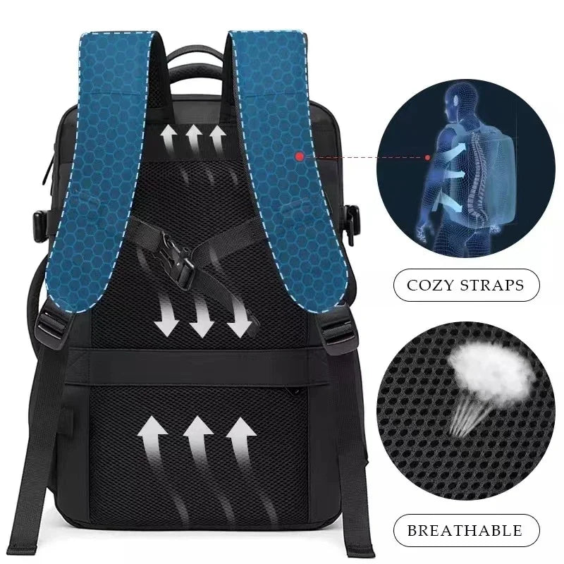 Skorter | Men's Waterproof Large Capacity Hiking Travel Expandable Laptop Backpack