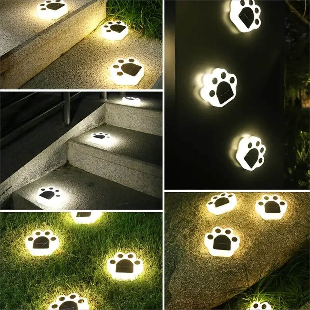 Skorter | Glowing Paw LED Solar Pathway Outdoor Lights