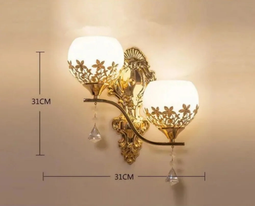 Skorter | CrystalLuxe - LED Wall Lamp Gold Bedroom & Living Room Mood Lighting