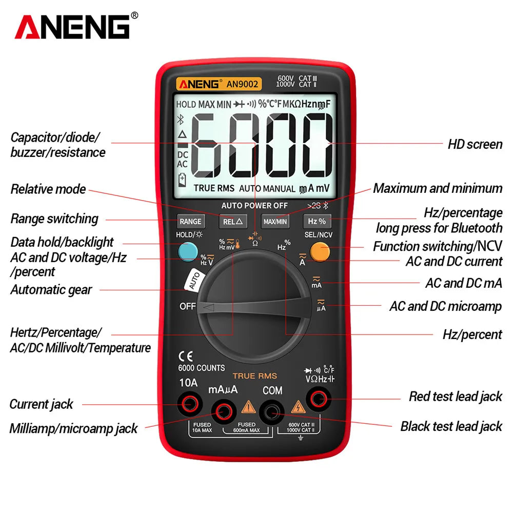 Skorter | Bluetooth Digital Multimeter with True RMS - AN9002
