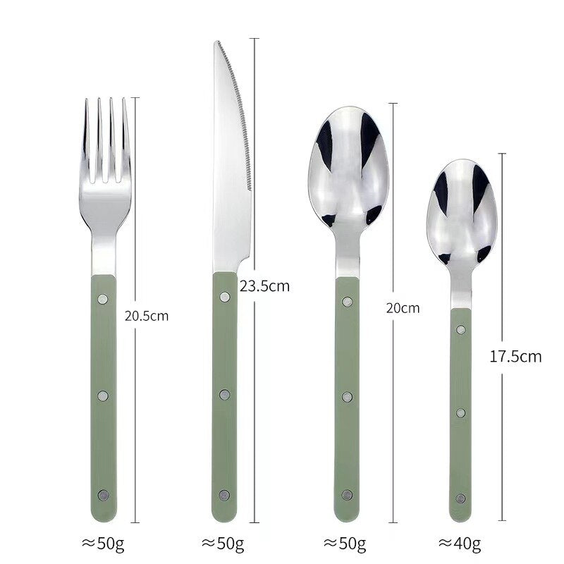 Skorter | 24-Piece Cutlery Set – Engraved Stainless Steel Flatware for 6 People