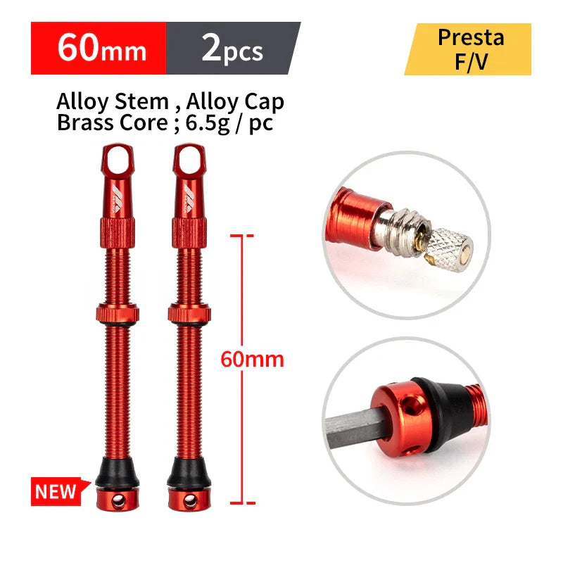 Skorter | MANA Bike Presta Valve - Aluminum Alloy Valve for Tubeless Bikes